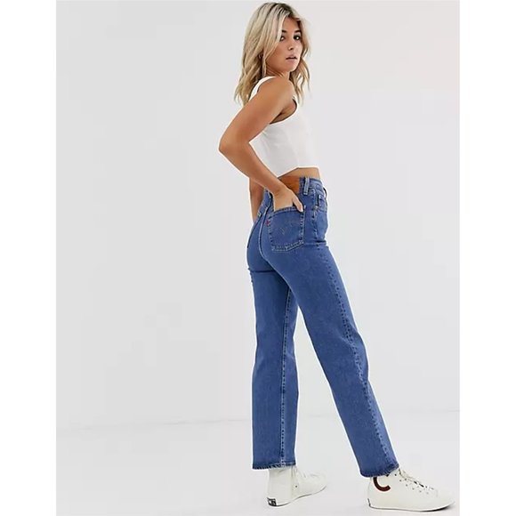 Levi's Denim - Levi's Premium Ribcage Straight Jeans Blue Women's 28 Button Fly High Waist